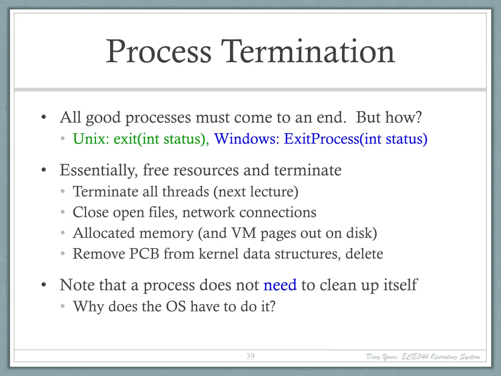 process termination