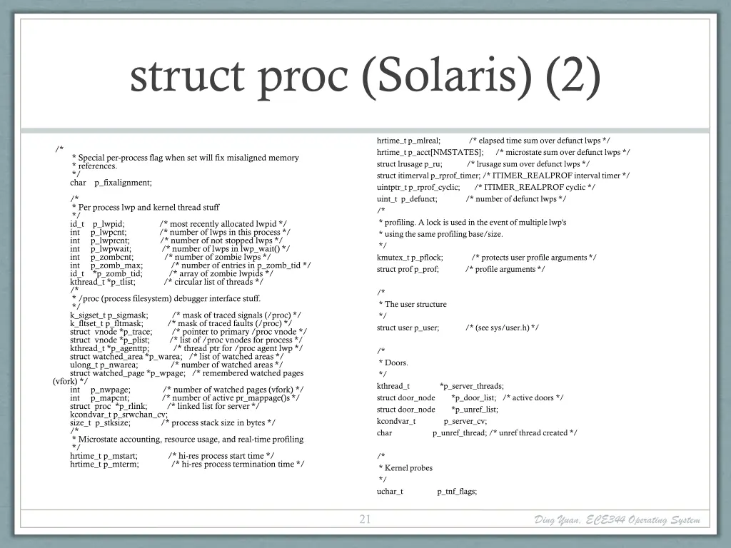 struct proc solaris 2