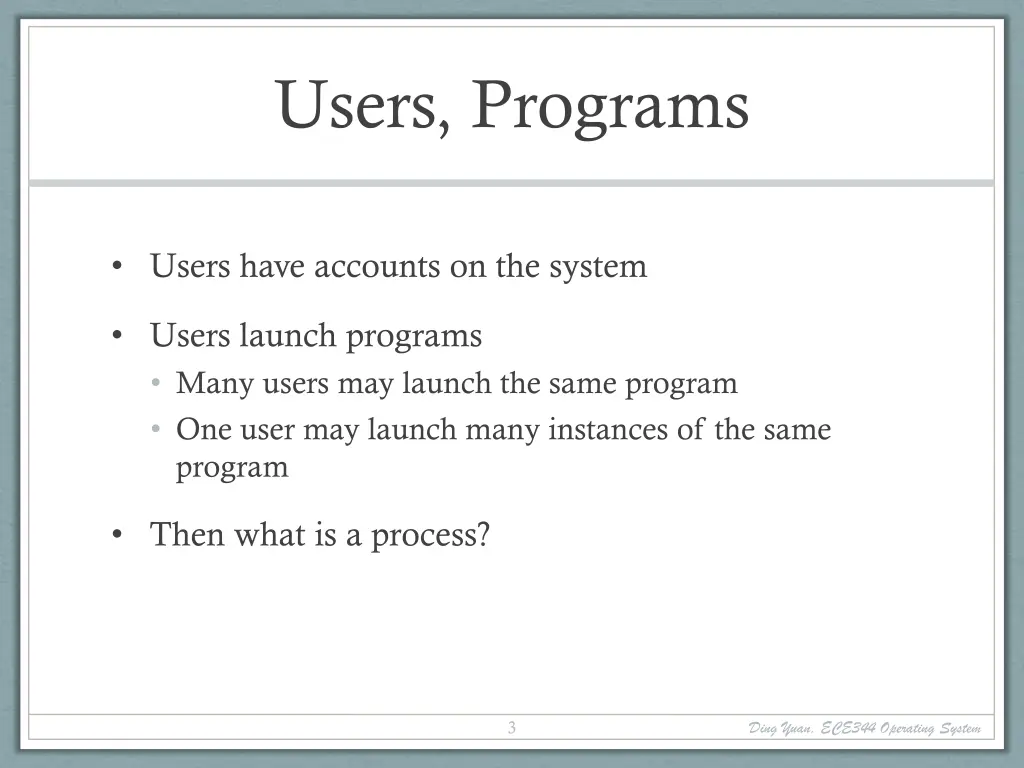 users programs