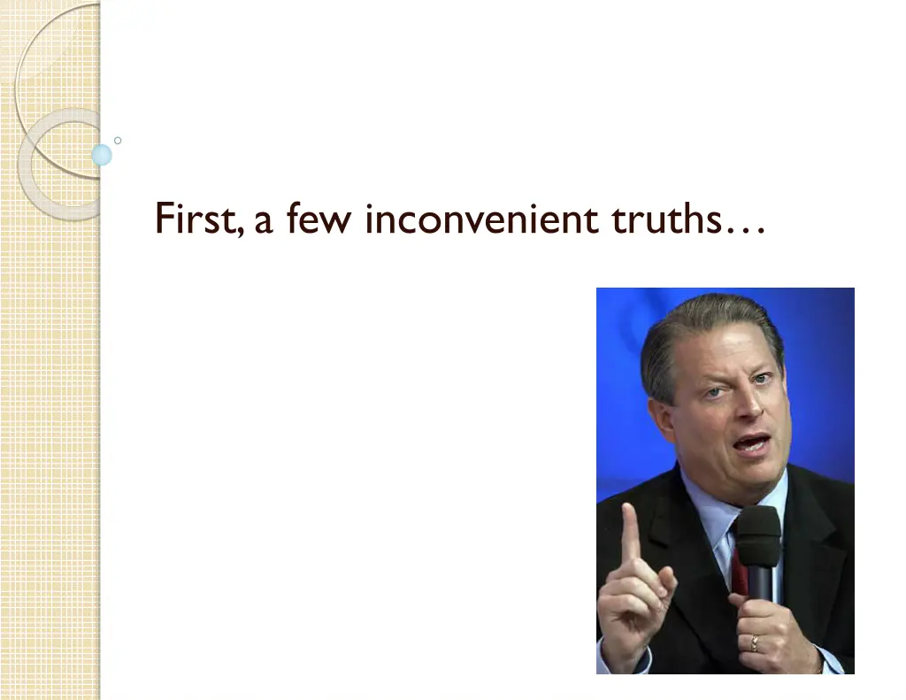 first a few inconvenient truths