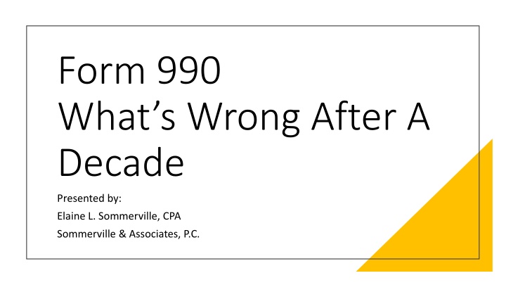 form 990 what s wrong after a decade