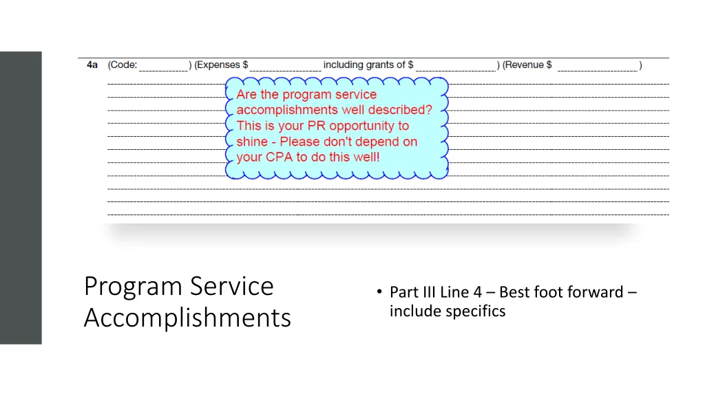 program service accomplishments