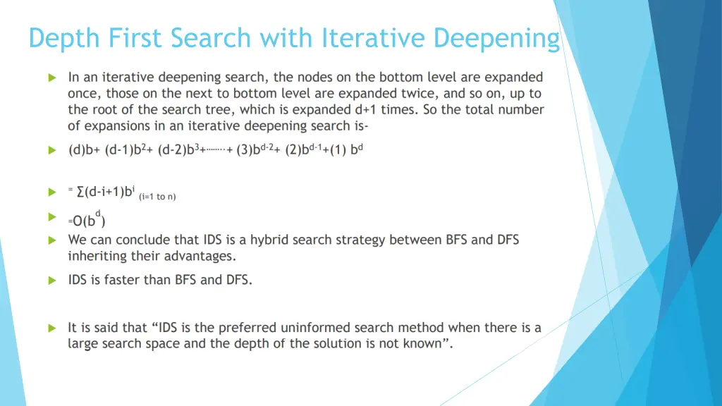 depth first search with iterative deepening 3