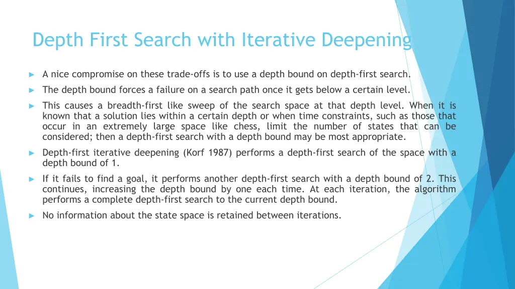 depth first search with iterative deepening