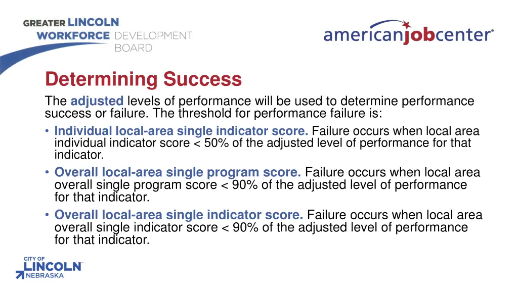 determining success individual local area single