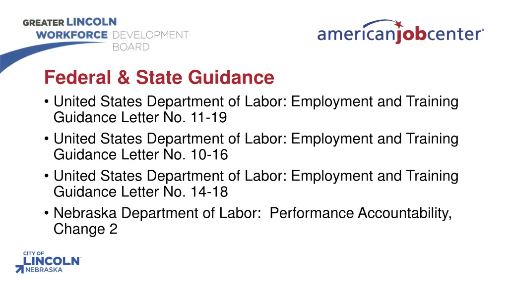 federal state guidance united states department