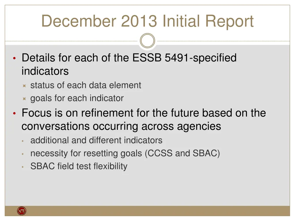 december 2013 initial report