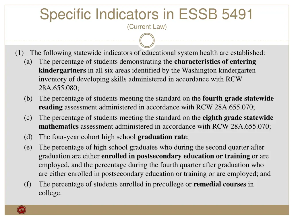 specific indicators in essb 5491 current law