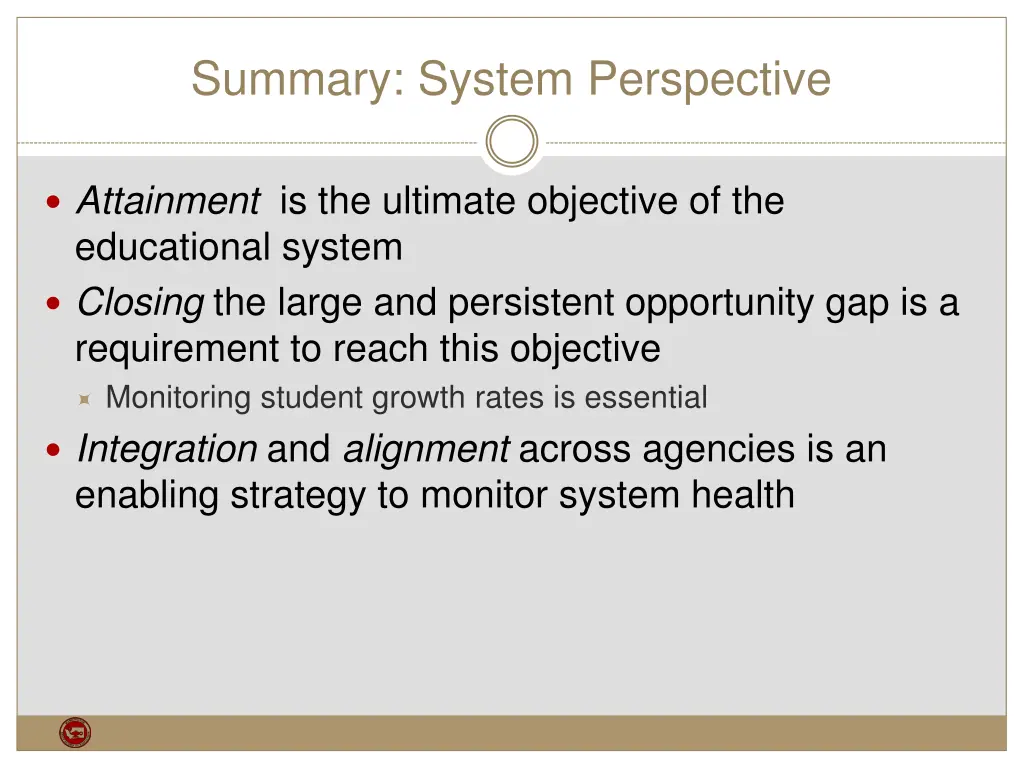 summary system perspective