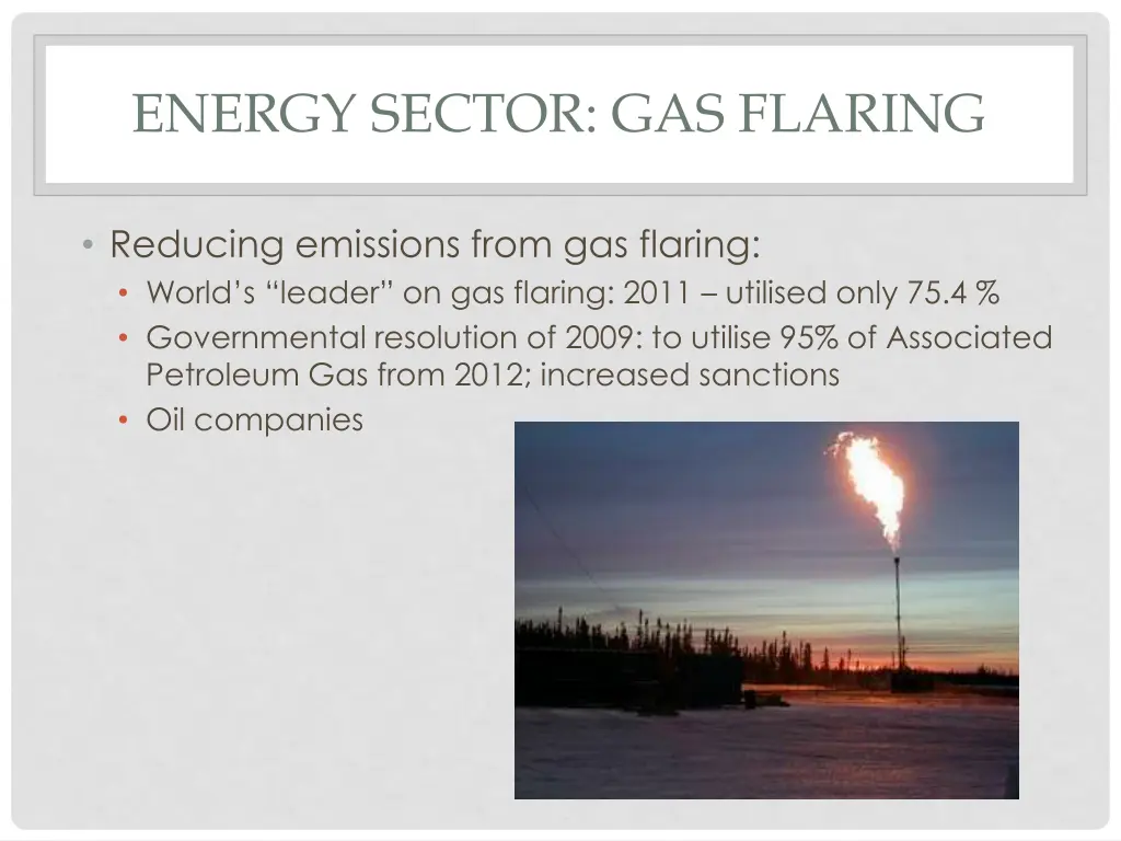 energy sector gas flaring