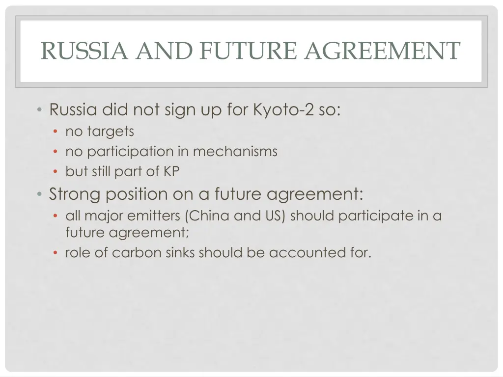 russia and future agreement