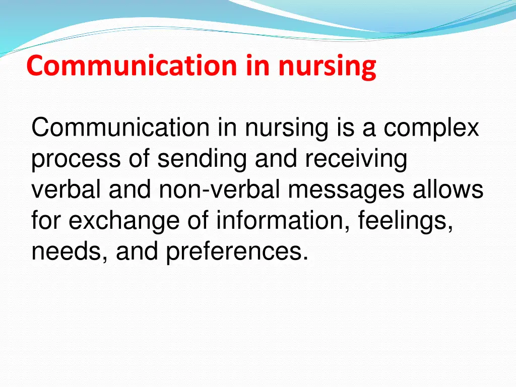 communication in nursing