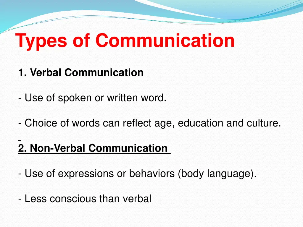 types of communication