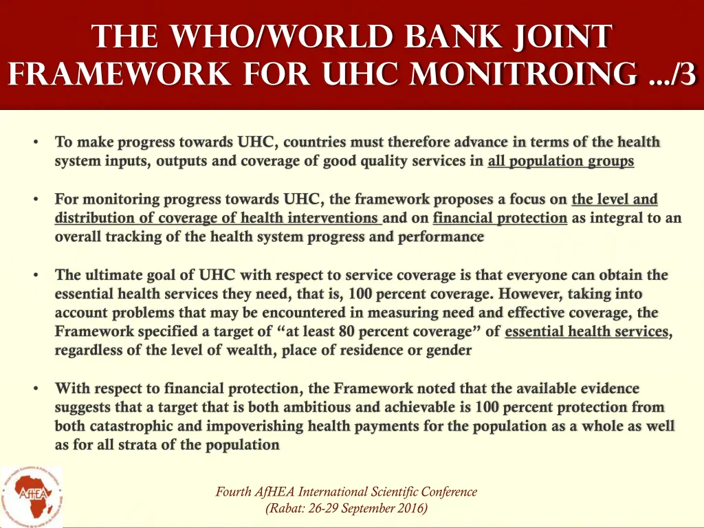 the who world bank joint framework 2