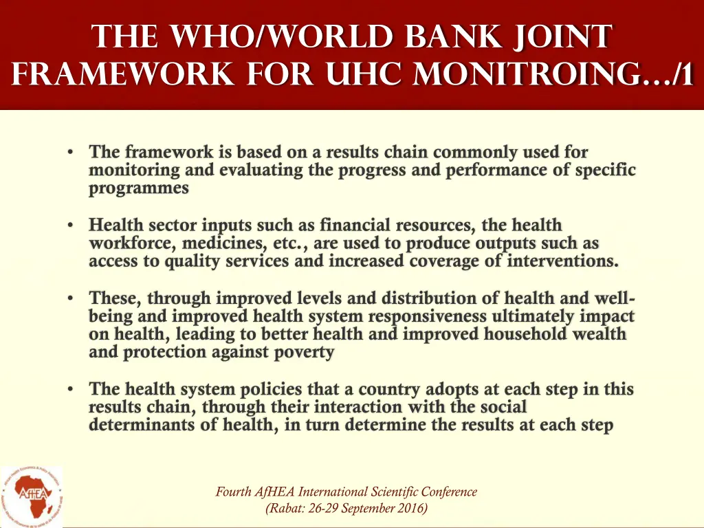 the who world bank joint framework