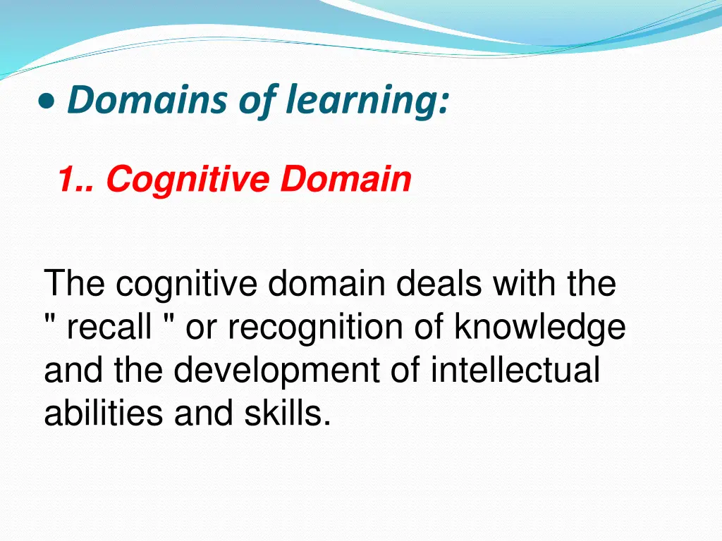 domains of learning