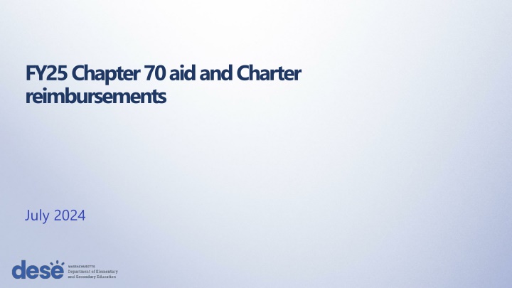 fy25 chapter 70 aid and charter reimbursements