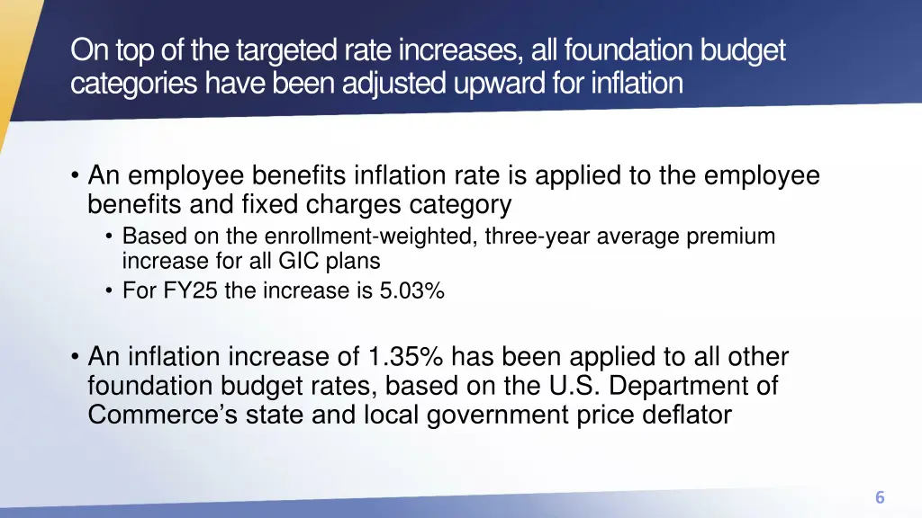 on top of the targeted rate increases