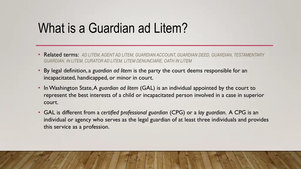 what is a guardian ad litem