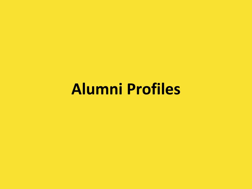 alumni profiles