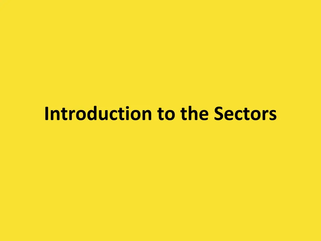 introduction to the sectors