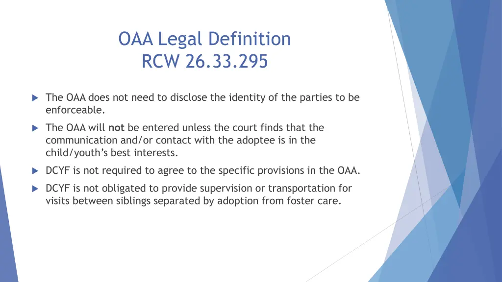 oaa legal definition rcw 26 33 295 1