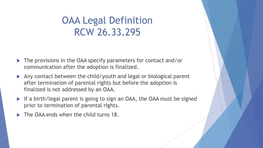 oaa legal definition rcw 26 33 295 2