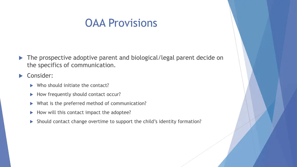 oaa provisions