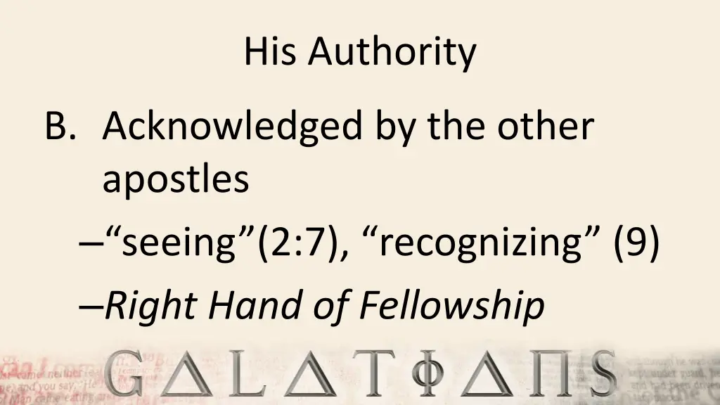 his authority 1