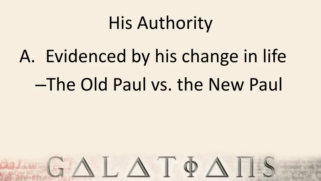 his authority