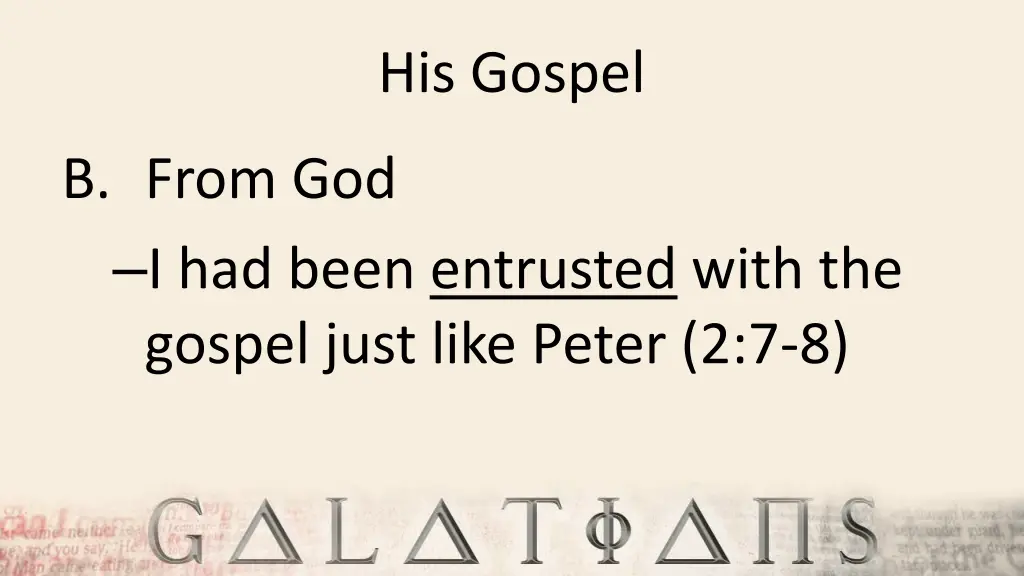 his gospel 3