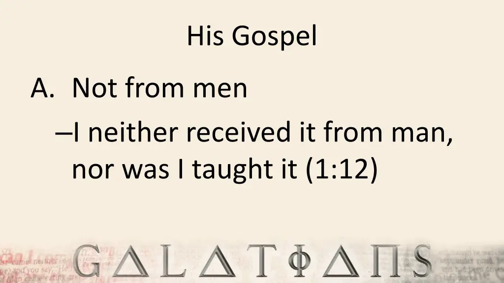 his gospel