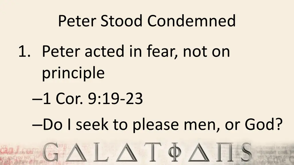 peter stood condemned