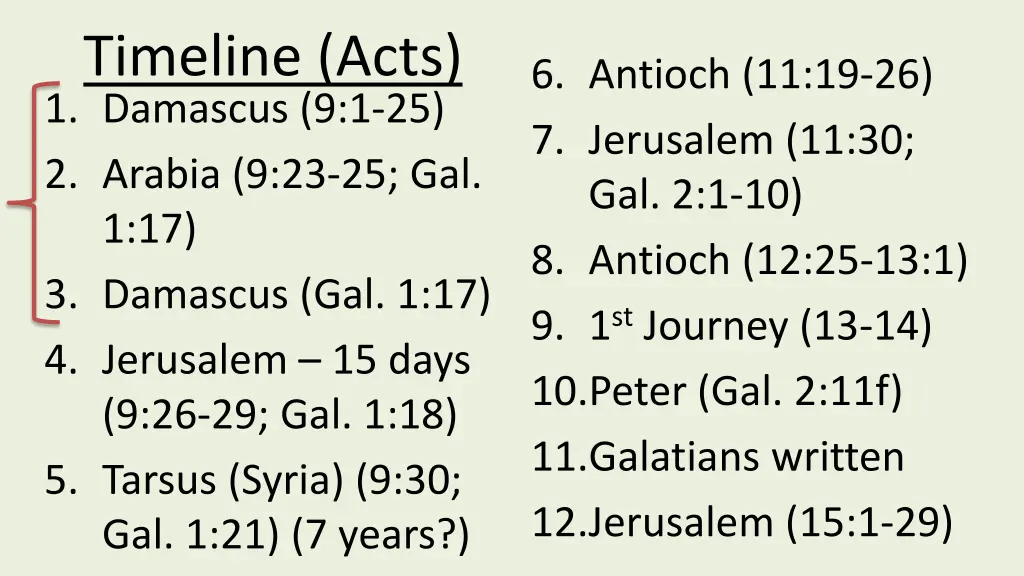 timeline acts 1 damascus 9 1 25 2 arabia