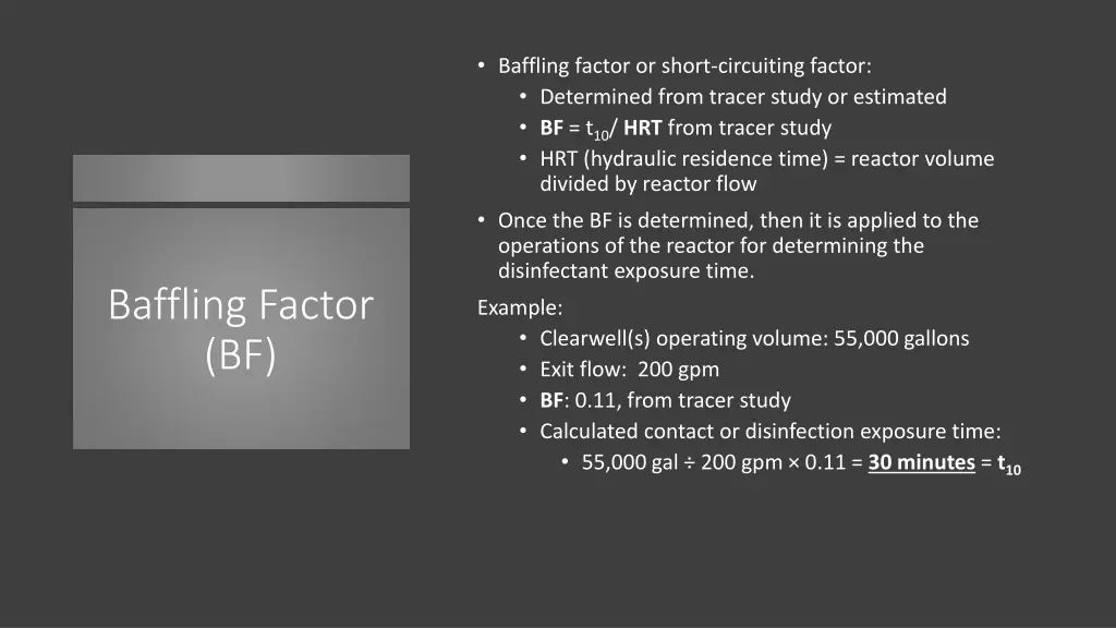 baffling factor or short circuiting factor