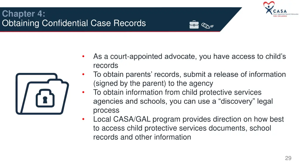 chapter 4 obtaining confidential case records