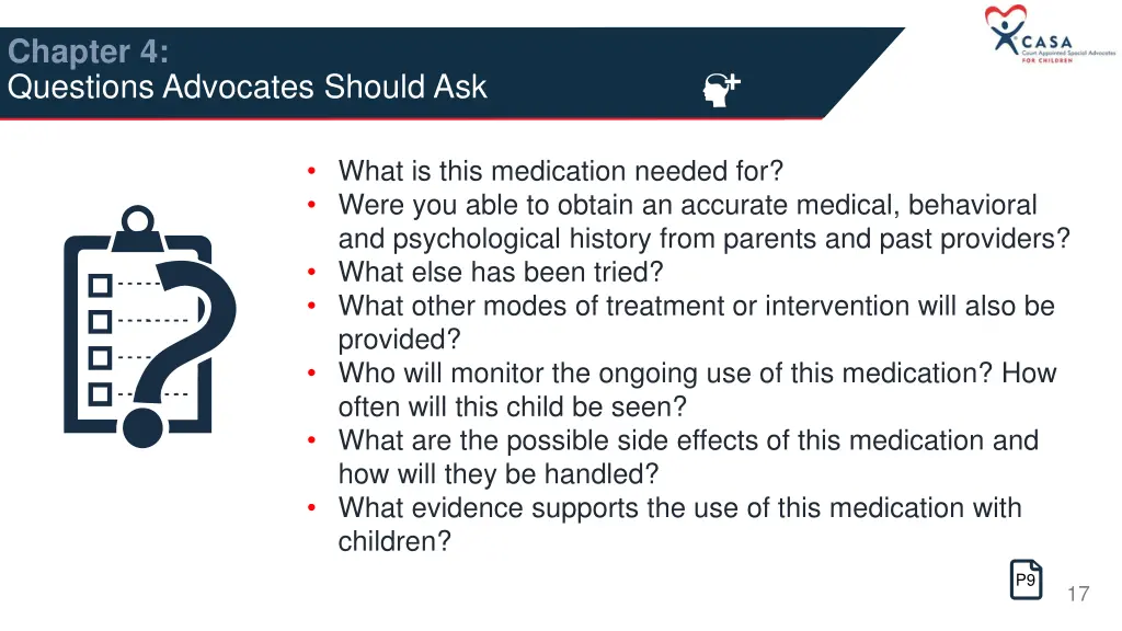 chapter 4 questions advocates should ask