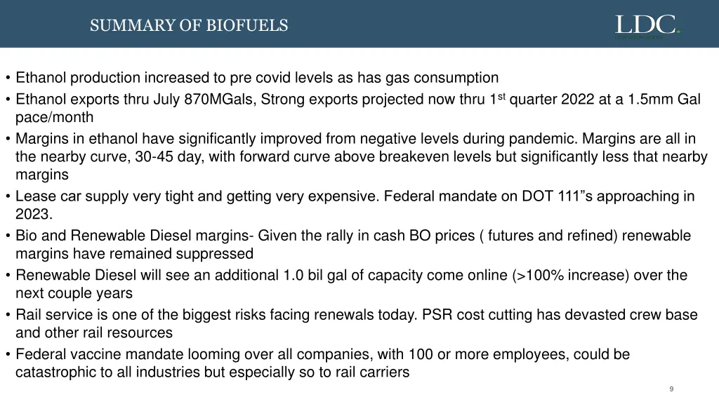 summary of biofuels 1