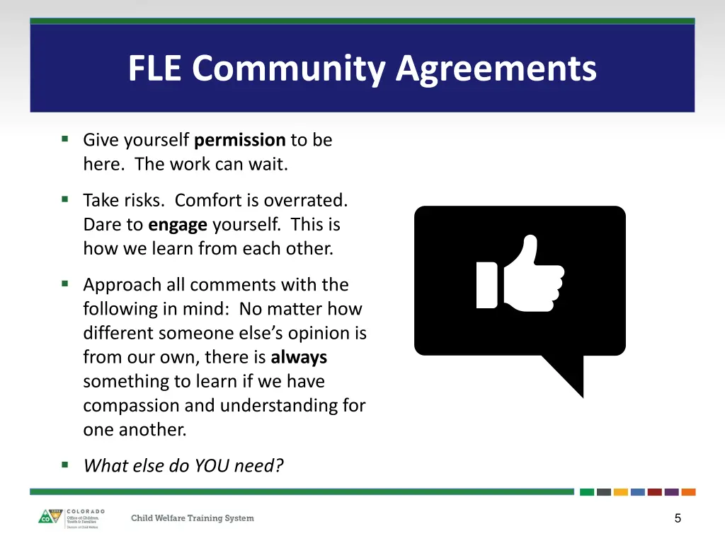 fle community agreements