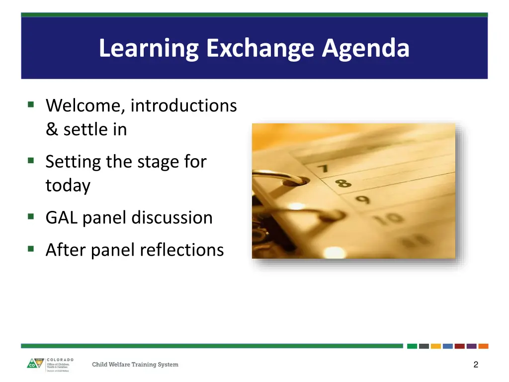 learning exchange agenda