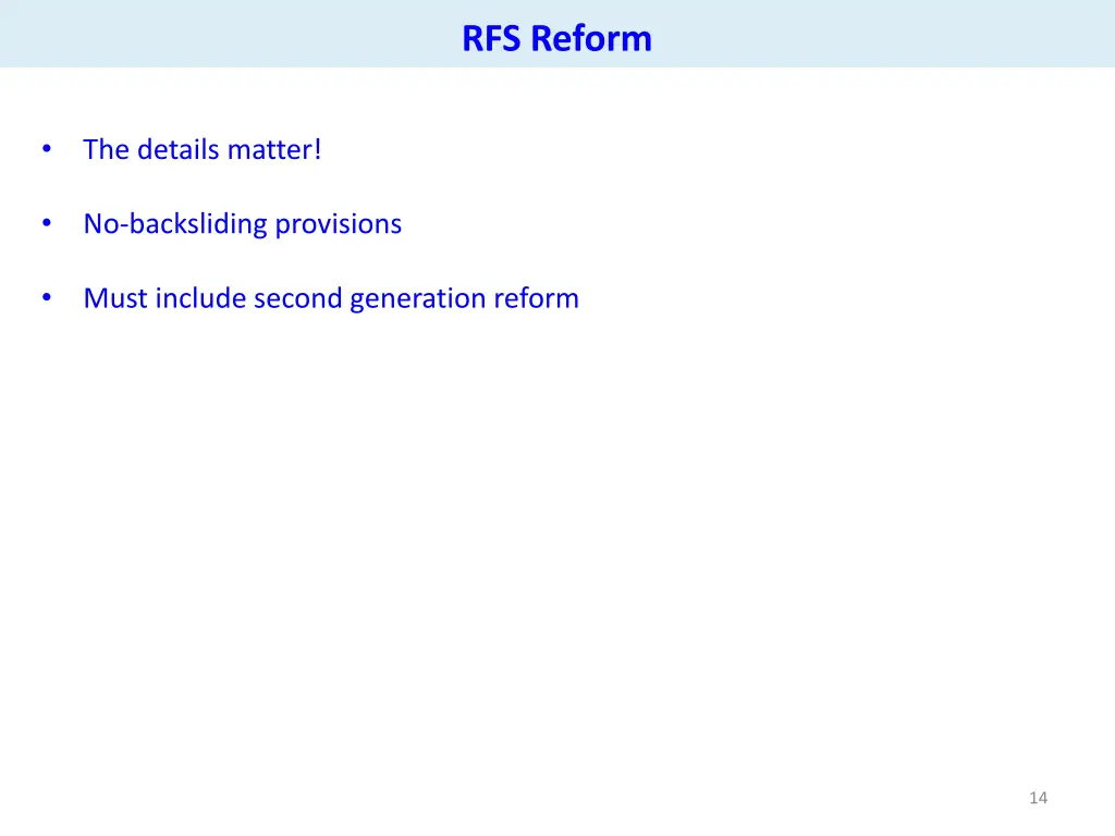 rfs reform