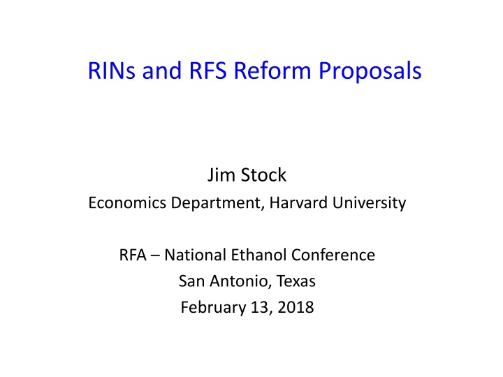 rins and rfs reform proposals