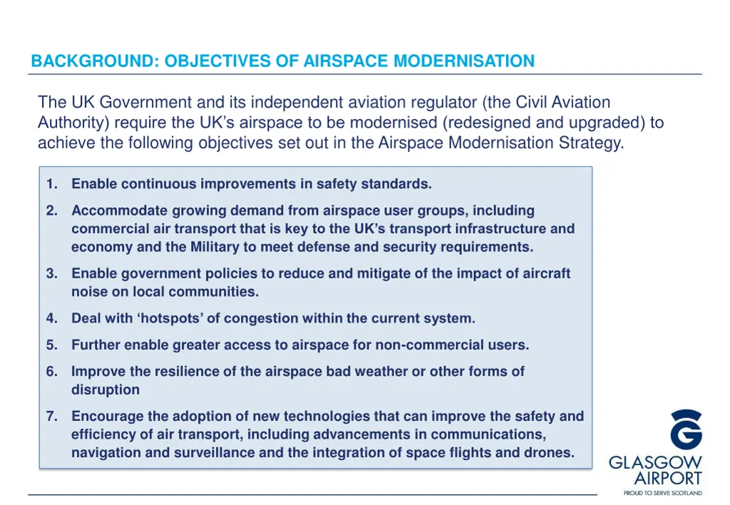 background objectives of airspace modernisation