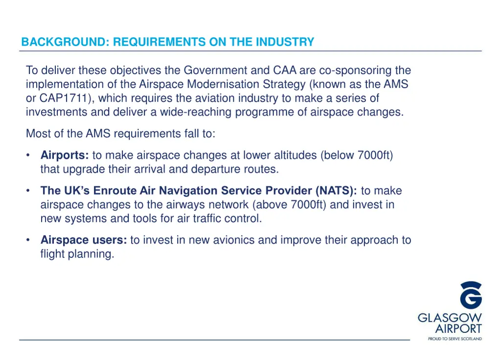 background requirements on the industry