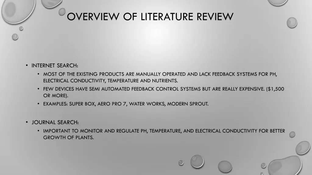 overview of literature review