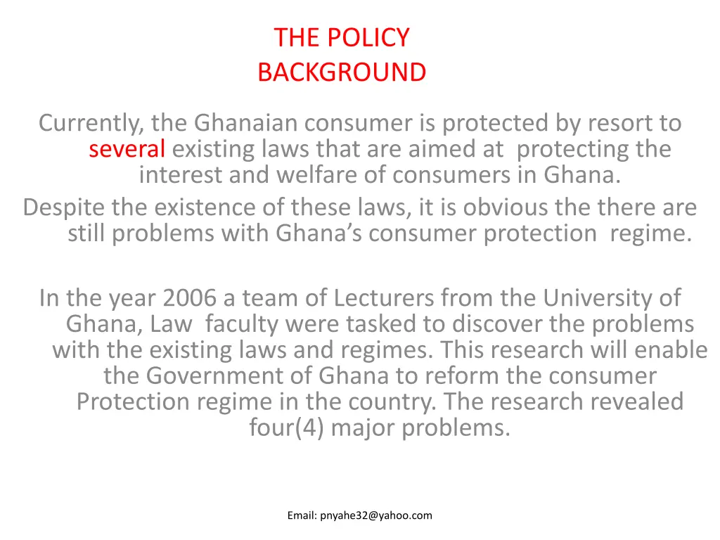 the policy background