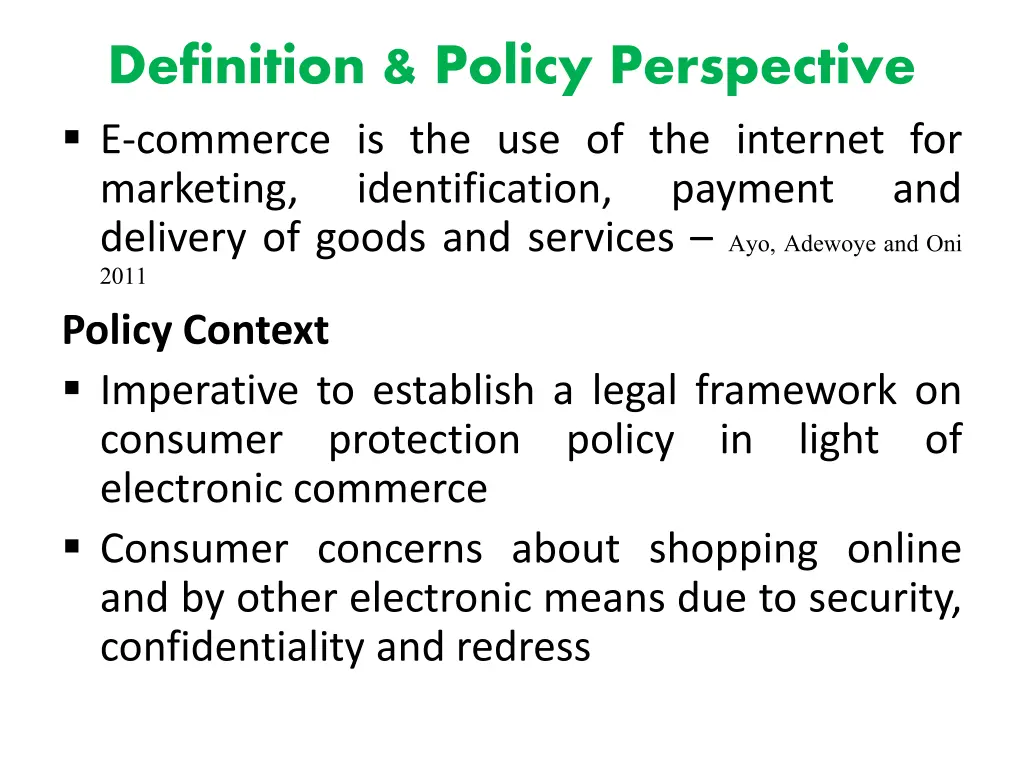 definition policy perspective e commerce