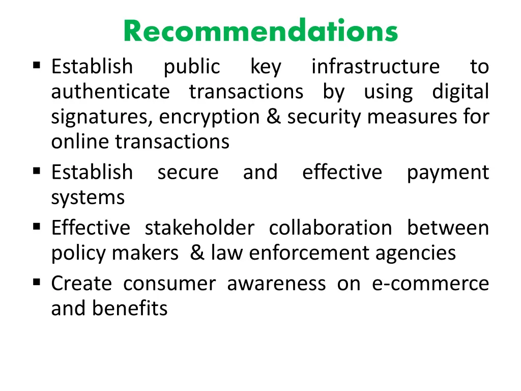 recommendations establish public authenticate