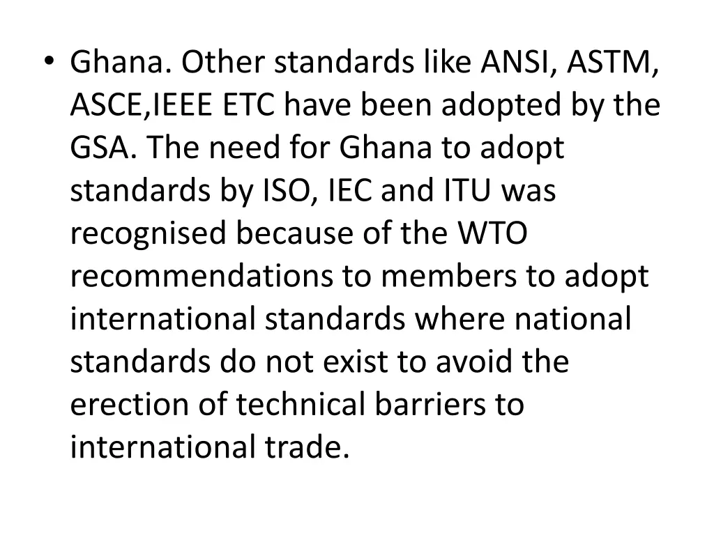 ghana other standards like ansi astm asce ieee