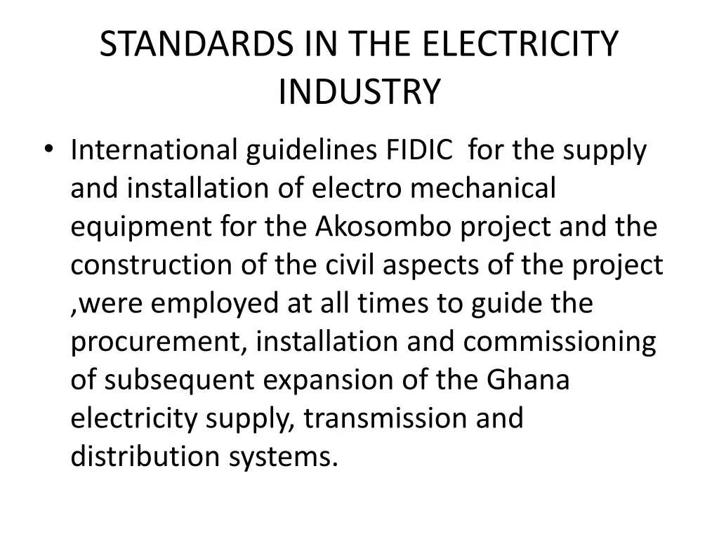 standards in the electricity industry 2